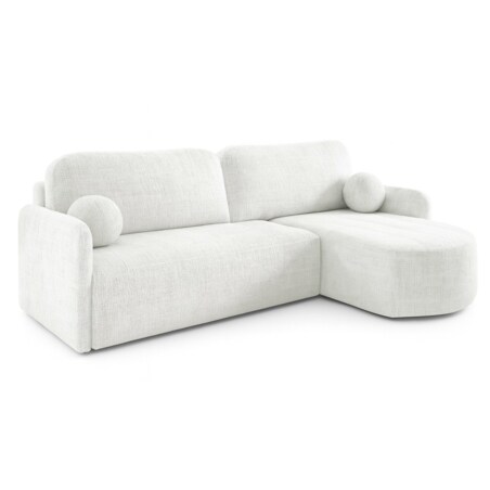 Nowoczesny Narożnik BON z funkcją spania, obity tkanina Cremona śmietankowy