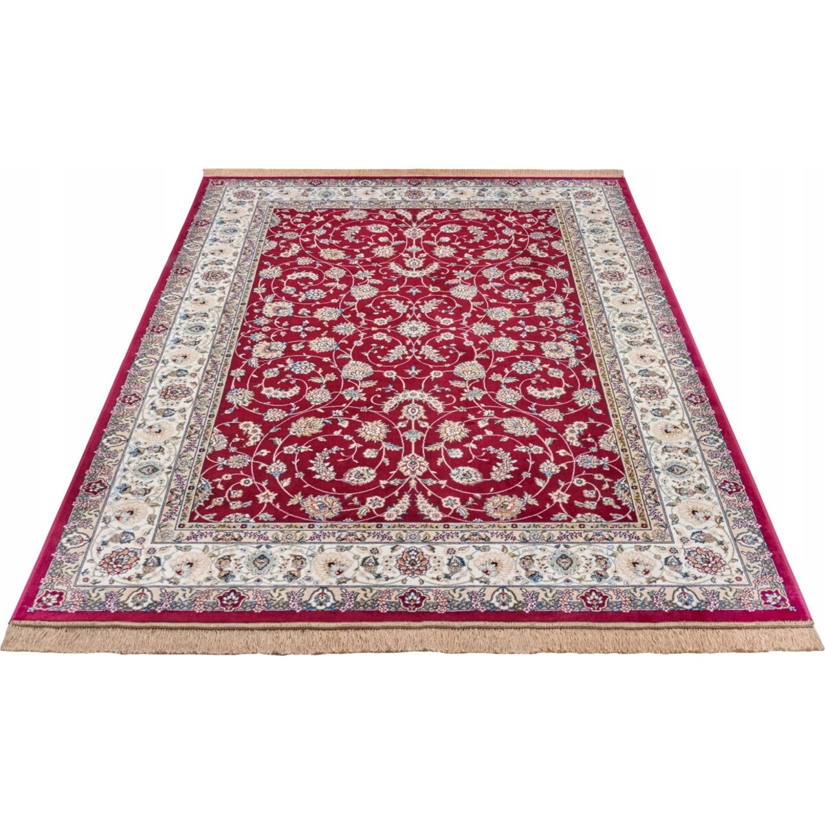 Dywan tradycyjny do salonu 135x195cm,klasyczny kremowo czerwony