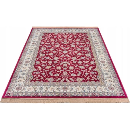 Dywan tradycyjny do salonu 135x195cm,klasyczny kremowo czerwony