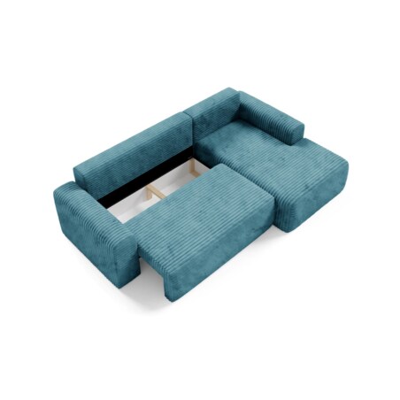 Narożnik SONTII z funkcją spania gruby sztruks Kolor: TILIA 75