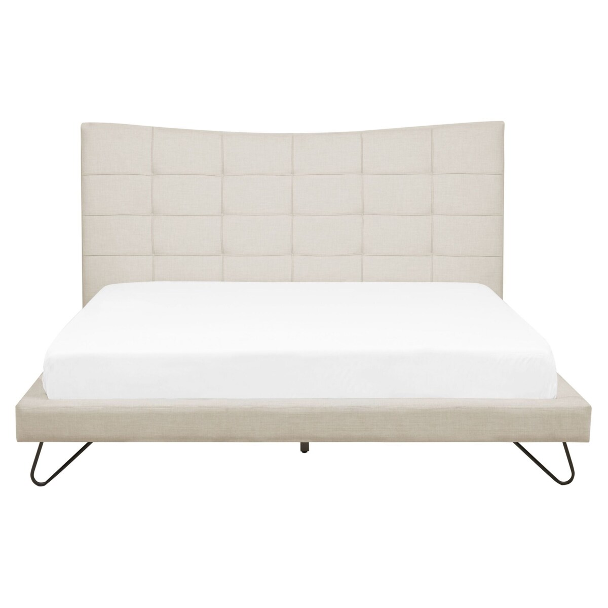 Łóżko tapicerowane 160 x 200 cm beżowe LANNION