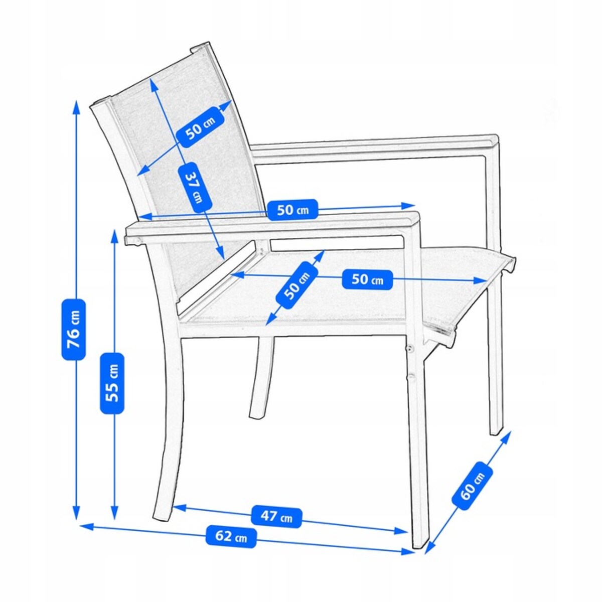 Zestaw mebli ogrodowych z tekstylenu szare