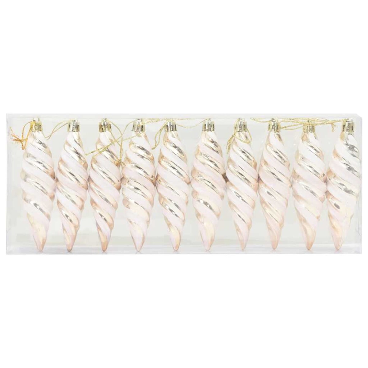 vidaXL Świąteczna kula w spiralnym kształcie 40 pcs szampański