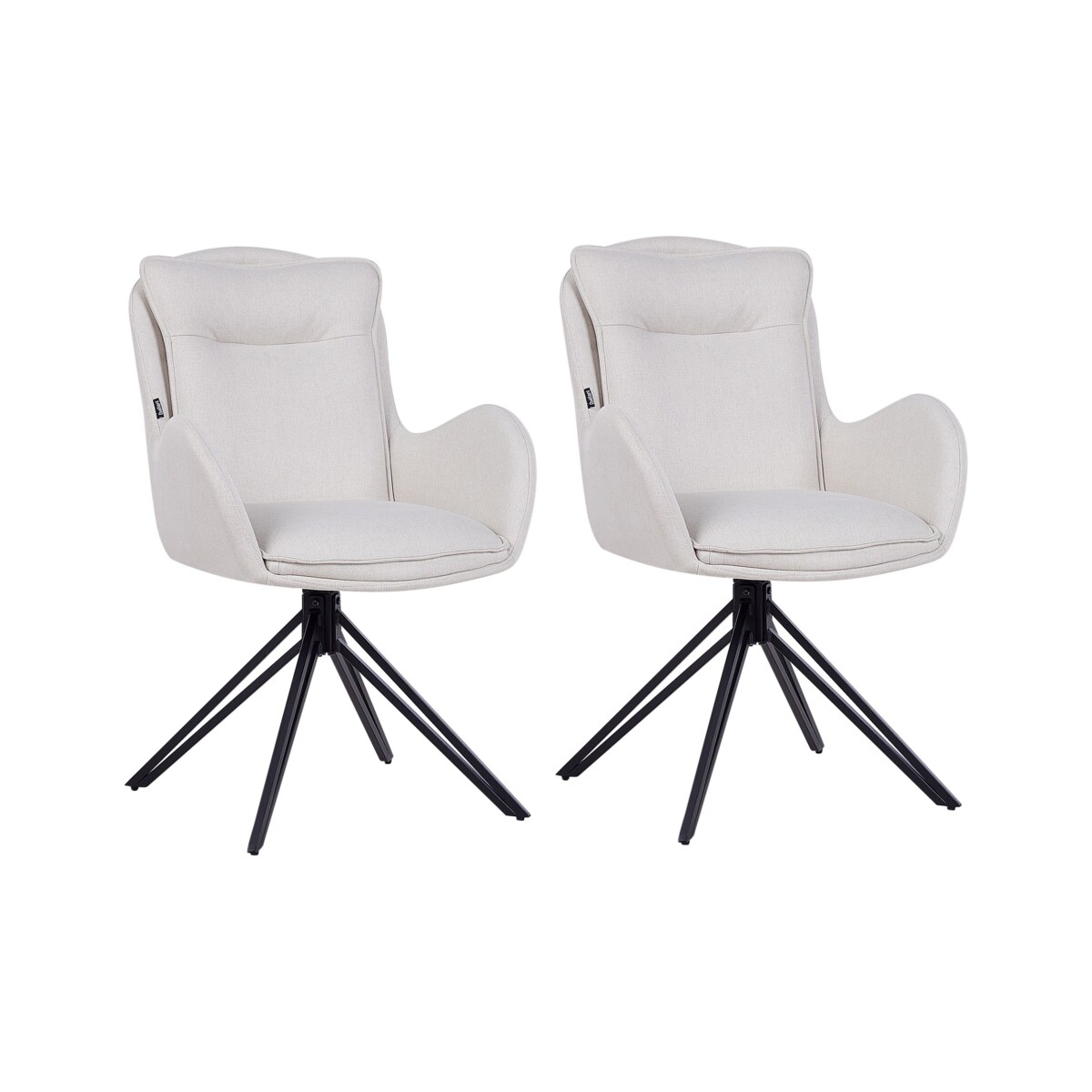 Zestaw 2 krzeseł AVELAR Jasnobeżowy