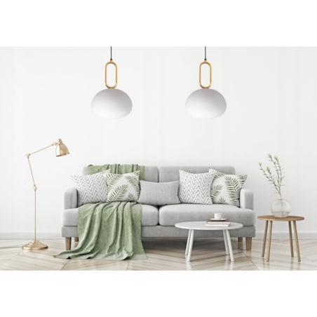 Lampa Wisząca Szklana Mleczna Złota Biała Toolight