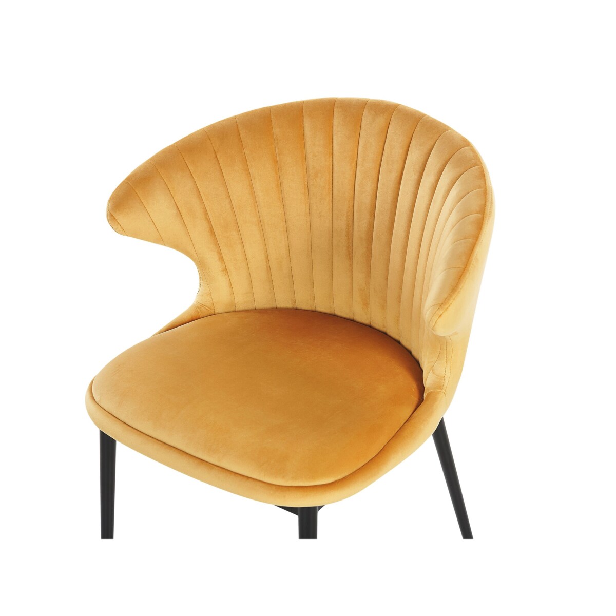 Zestaw 2 krzeseł do jadalni welurowy żółty AUGUSTA