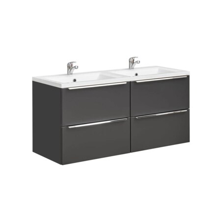 Szafka pod umywalkę CAPRI 820 + CAPRI 820 120 cm czarna mat - zestaw