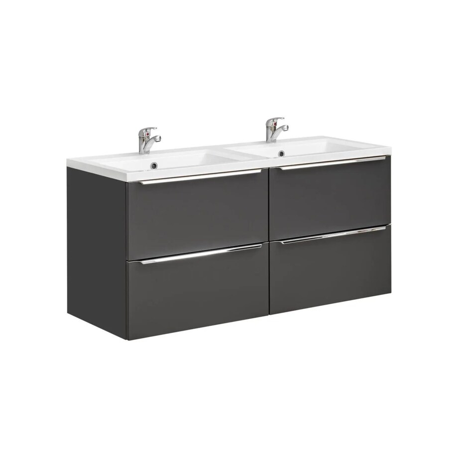 Szafka pod umywalkę CAPRI 820 + CAPRI 820 120 cm czarna mat - zestaw