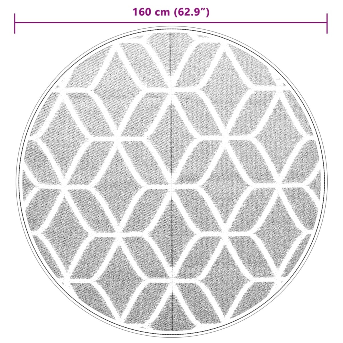 vidaXL Dywan na zewnątrz, ARAKIL szary, Ø160 cm, PP