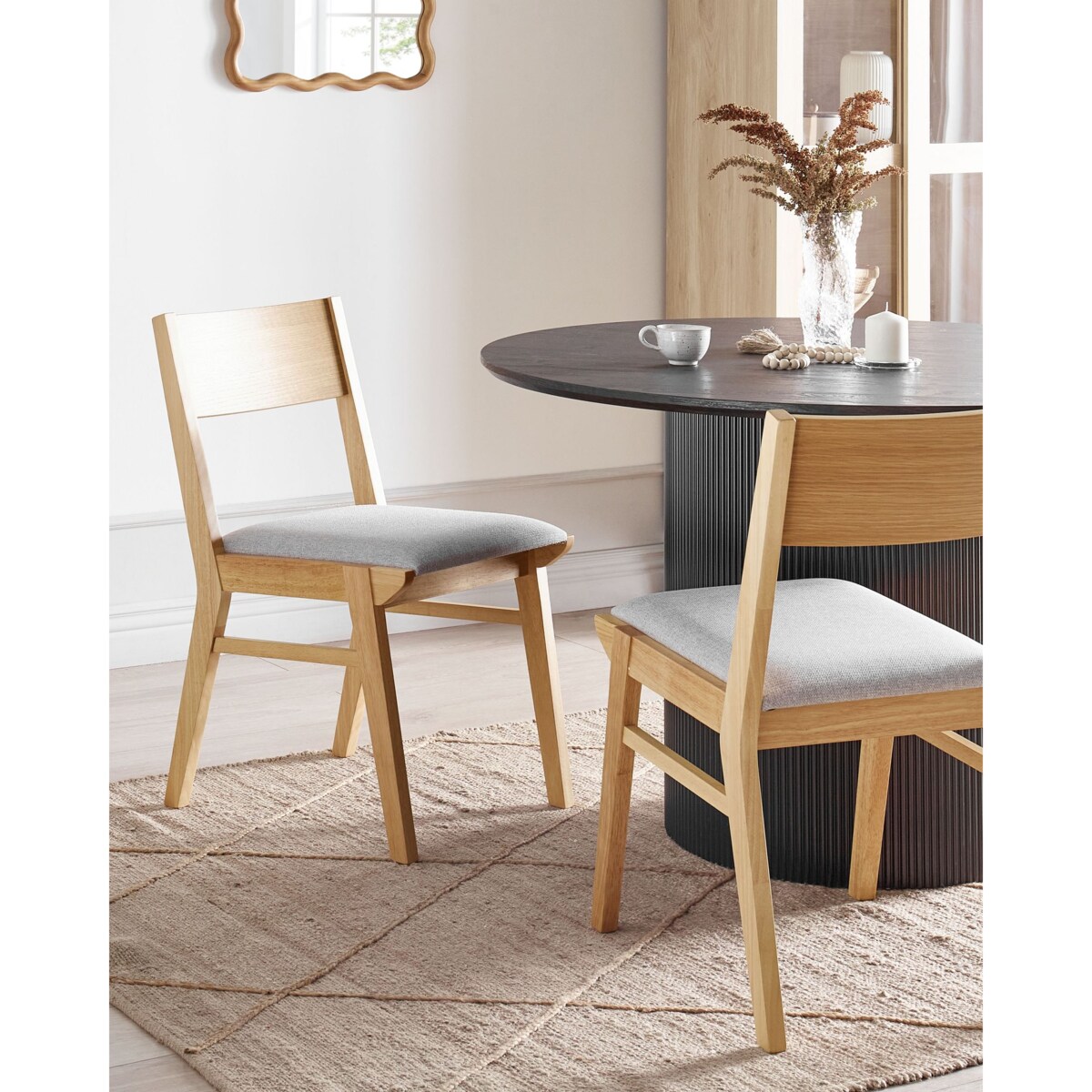 Zestaw 2 krzeseł do jadalni ENOLA Jasnoszary