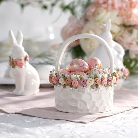 VILLA ITALIA Koszyczek wielkanocny porcelanowy 15 cm PRIMAVERA