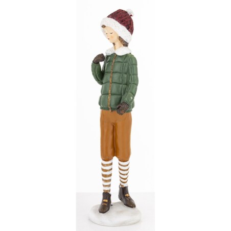 Figurka - Zimowa dziewczynka 26x7x7 cm TOSIA w brązowych spodniach