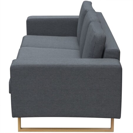 vidaXL Sofa 3-os. ciemnoszara