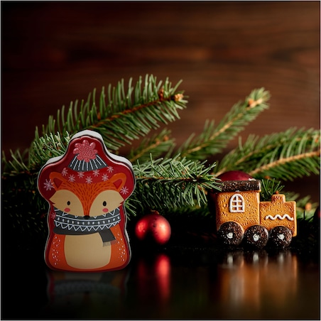 Puszka Na Pierniki Ciastka Herbatę Świąteczna Boże Narodzenie 9X13 Cm Lis