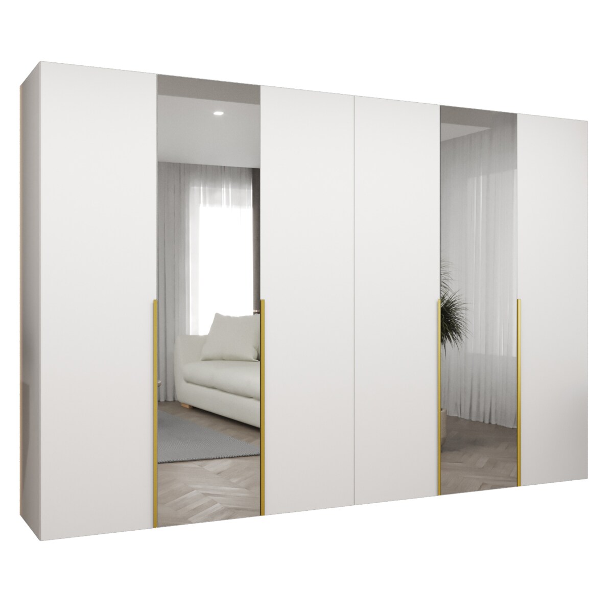 Szafa uchylna otwierana ALICANTE 2 300 wys. 202 cm Biały + u. Złoty