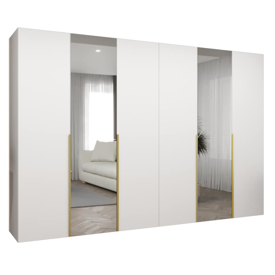 Szafa uchylna otwierana ALICANTE 2 300 wys. 202 cm Biały + u. Złoty