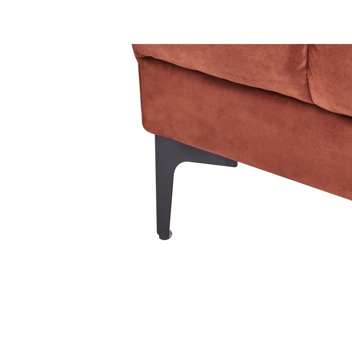 Sofa narożna prawostronna ALNES Jasnoczerwony Welur Prawostronny