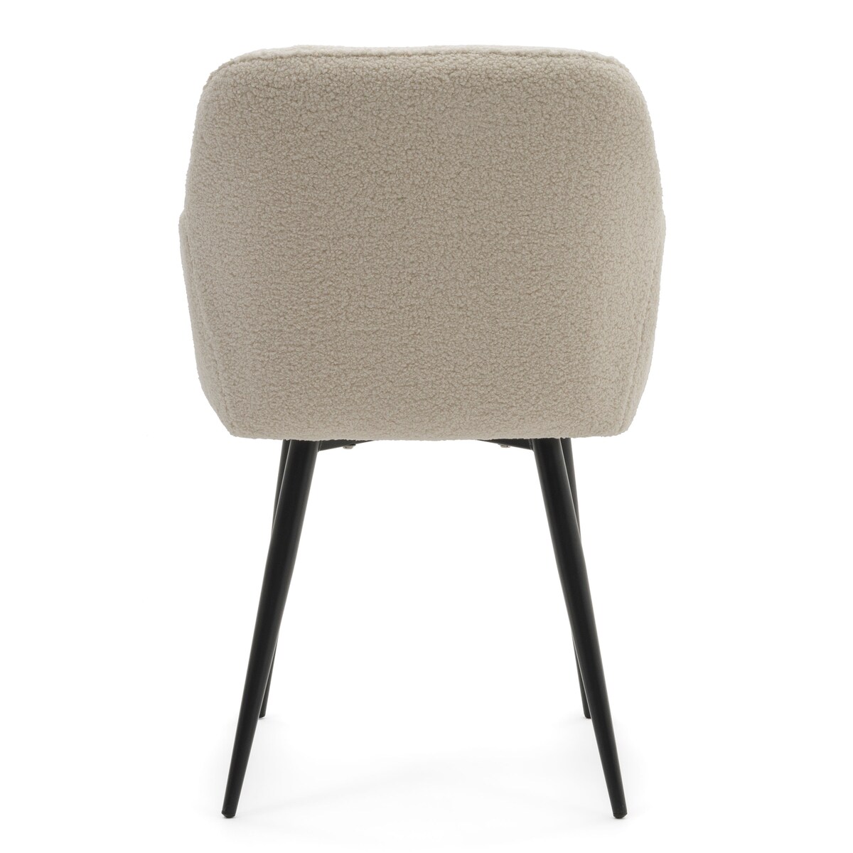 Krzesło tapicerowane welurowe LAGO boucle teddy ecru