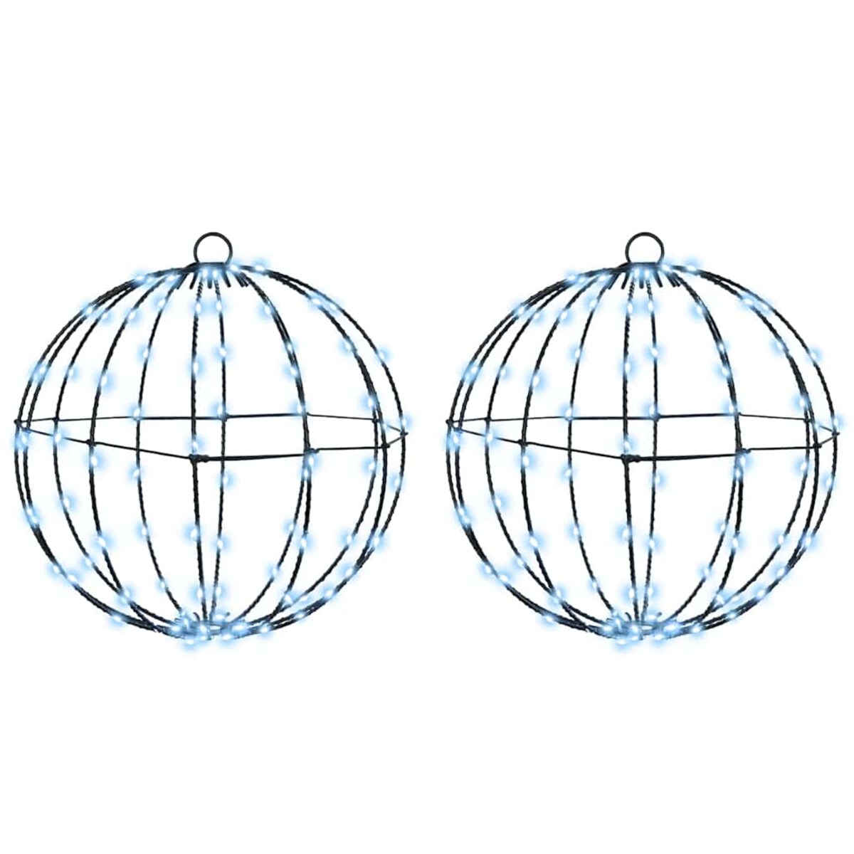 vidaXL Piłka z 192 diodami LED 2 pcs Zimna biel 30 cm Metal