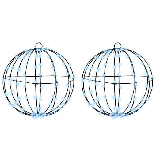 vidaXL Piłka z 192 diodami LED 2 pcs Zimna biel 30 cm Metal