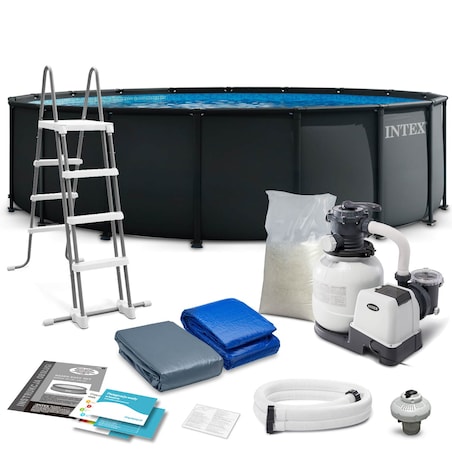 Basen stelażowy ogrodowy Intex 26330ND-6W1 okrągły 549x132cm pompa + piasek drabinka model 2026