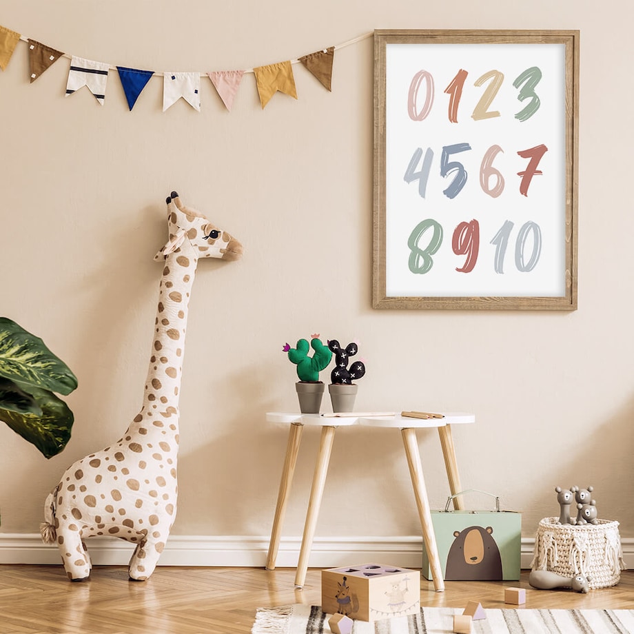 Plakat dla dzieci Liczby boho 5 40x50