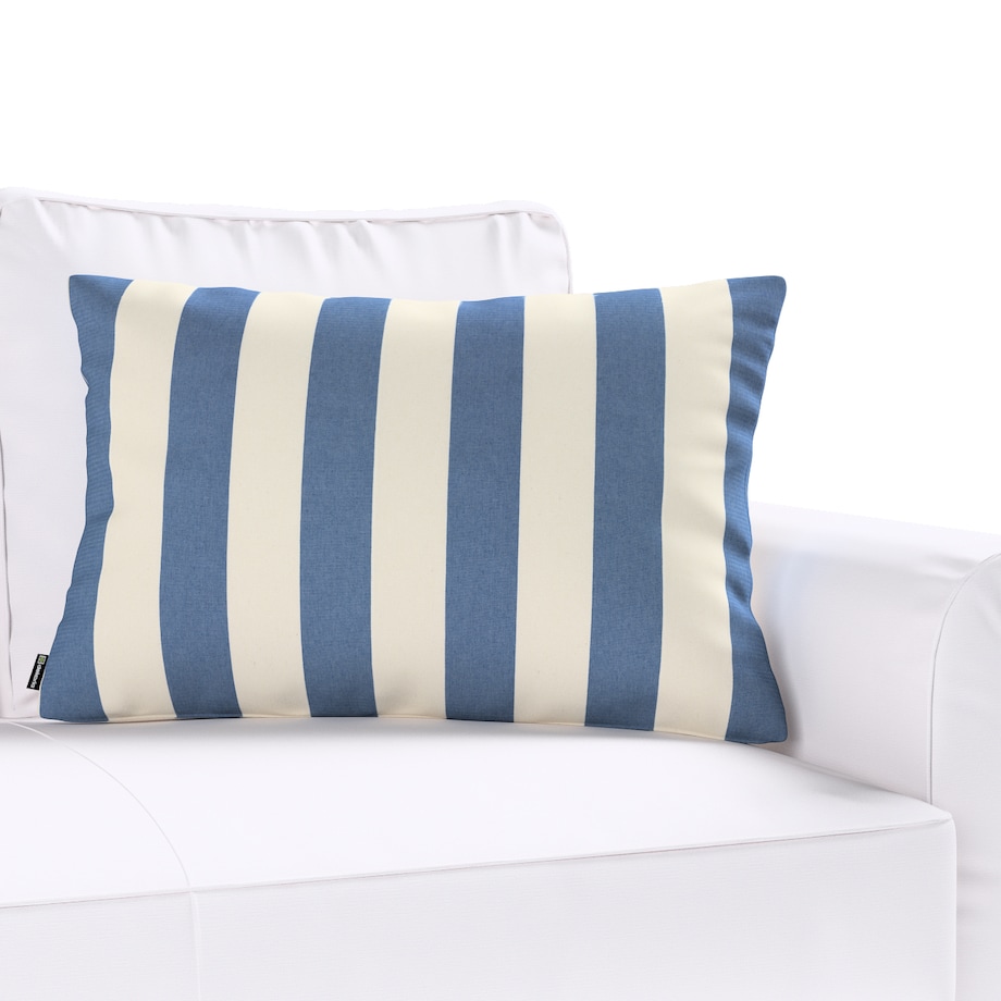 Poszewka Kinga na poduszkę prostokątną 60x40 niebiesko-białe pionowe pasy (5,5cm)