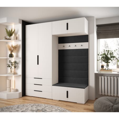 Garderoba do przedpokoju INOVA 1 Z12 biały+czarny+manila18