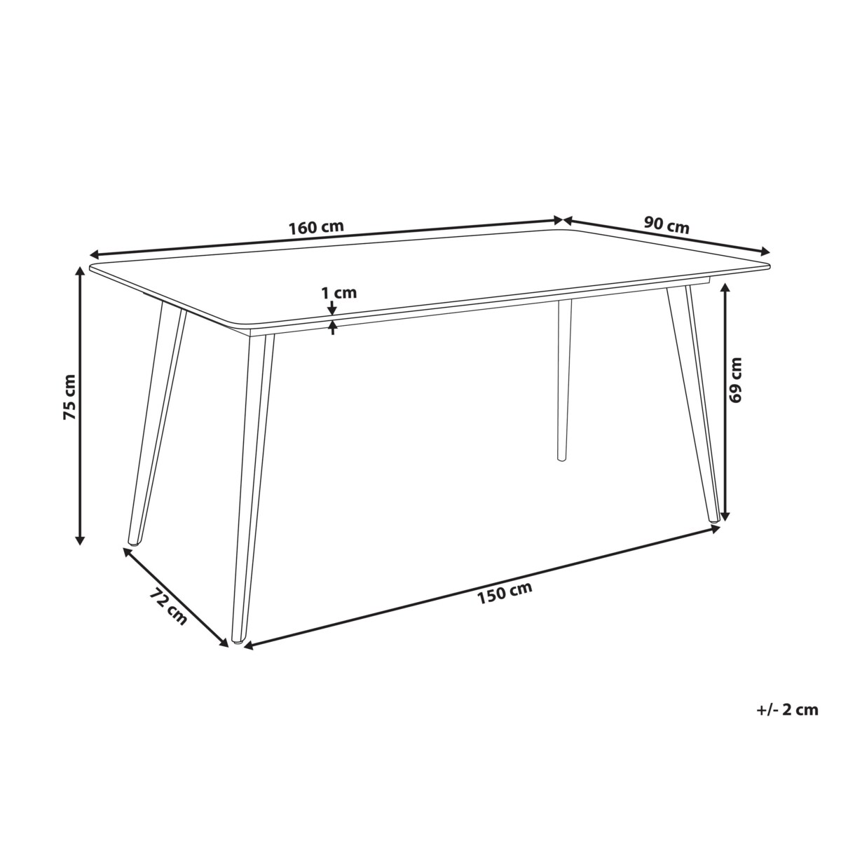 Stół ogrodowy RODALLO 160 cm 90 cm Kamień Efekt trawertynu