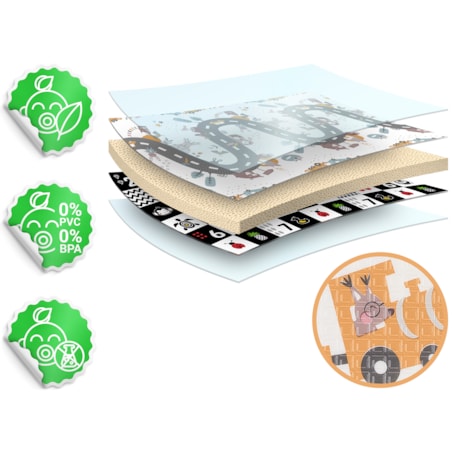 Mata piankowa edukacyjna składana dla dzieci duża 180x200 pianka xpe Nukido