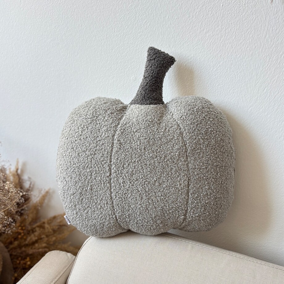 Poduszka jesienna Dynia boucle szara