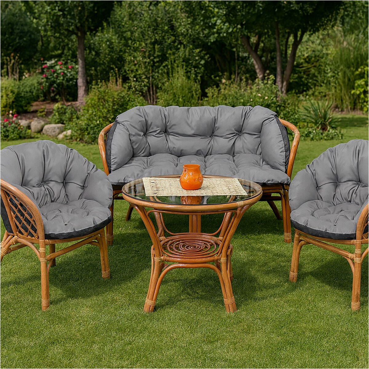 Poduszki Ogrodowe Zestaw Na Meble Ogrodowe Dwa Krzesła 122X40 Kanapa 190X40