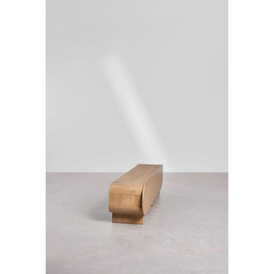 Komoda RTV 220x40 cm z drewna mango Agathe, naturalna