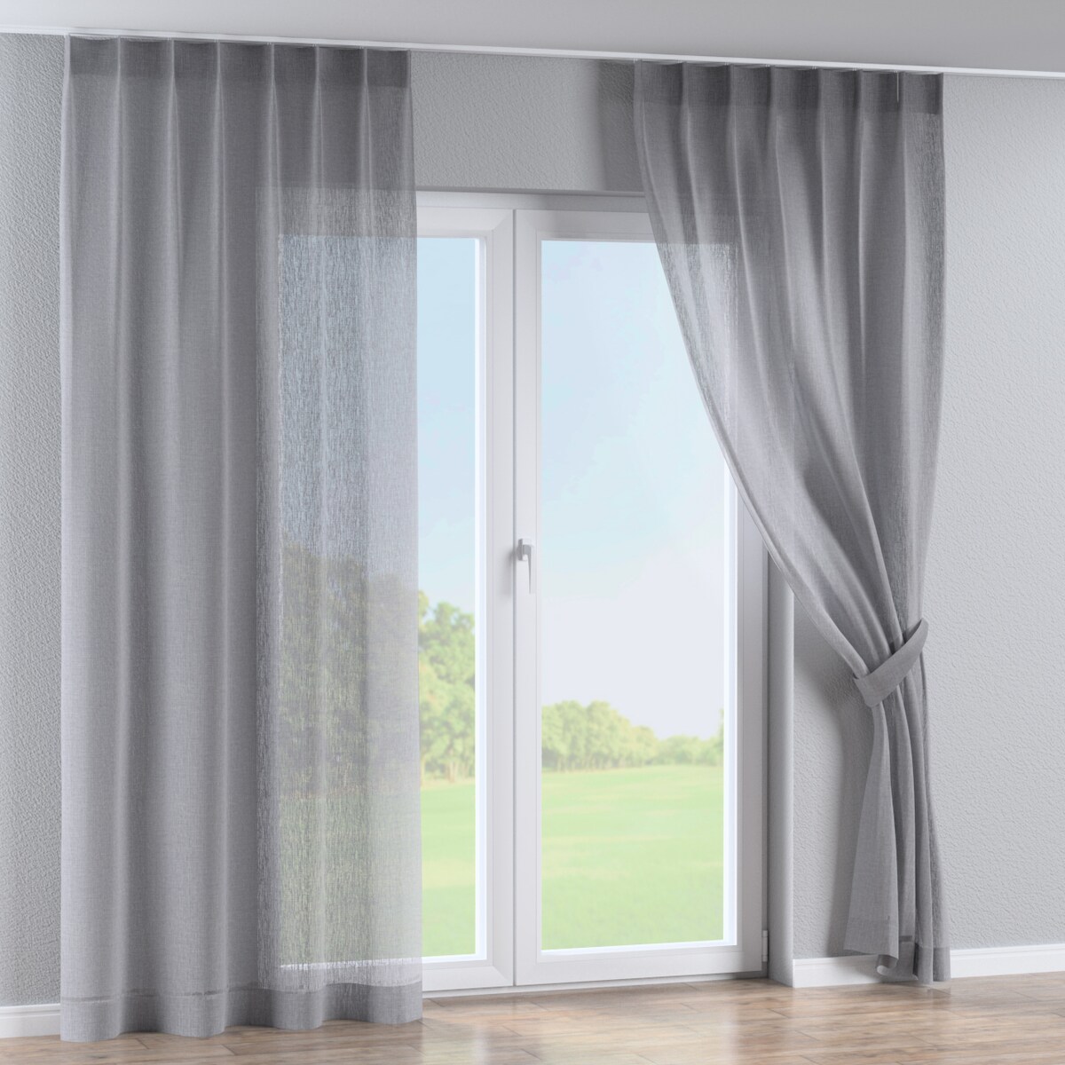 Zasłona na haczykach flex pojedynczych 130x260 szary