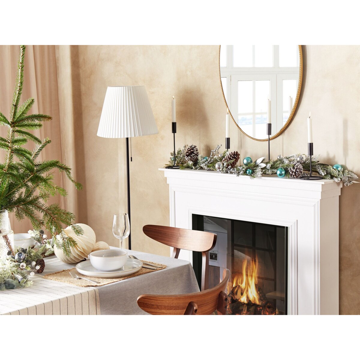 Świąteczna girlanda 150 cm zielono-srebrna LLEIDA