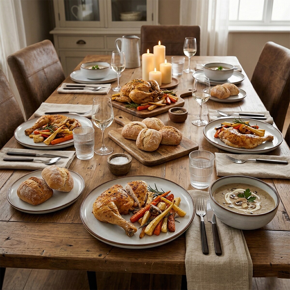 SERWIS OBIADOWY DLA 6 OSÓB ZESTAW TALERZY MISEK 18 el SZARY NOWOCZESNY