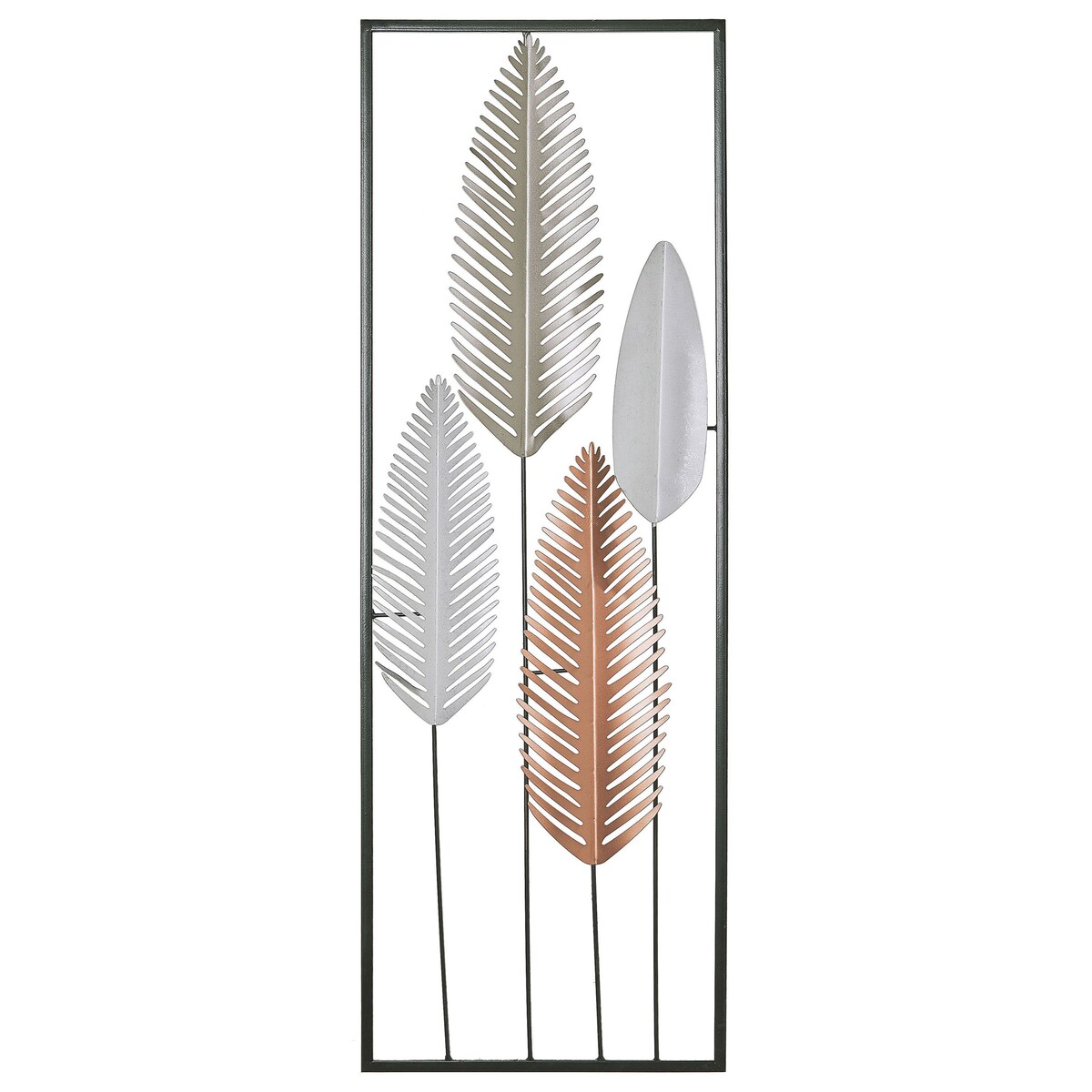 Dekoracja ścienna Liść NIOBIUM Metal 90 cm Srebrny