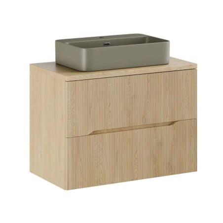 Szafka pod umywalkę NORDIC CREMONA 2S 80cm dąb cremona z umywalką nablatową TRUST 2