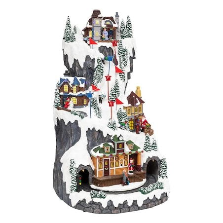 Dekoracja - grająca scenka świąteczna Wioska Zimowa 68x23x17 cm