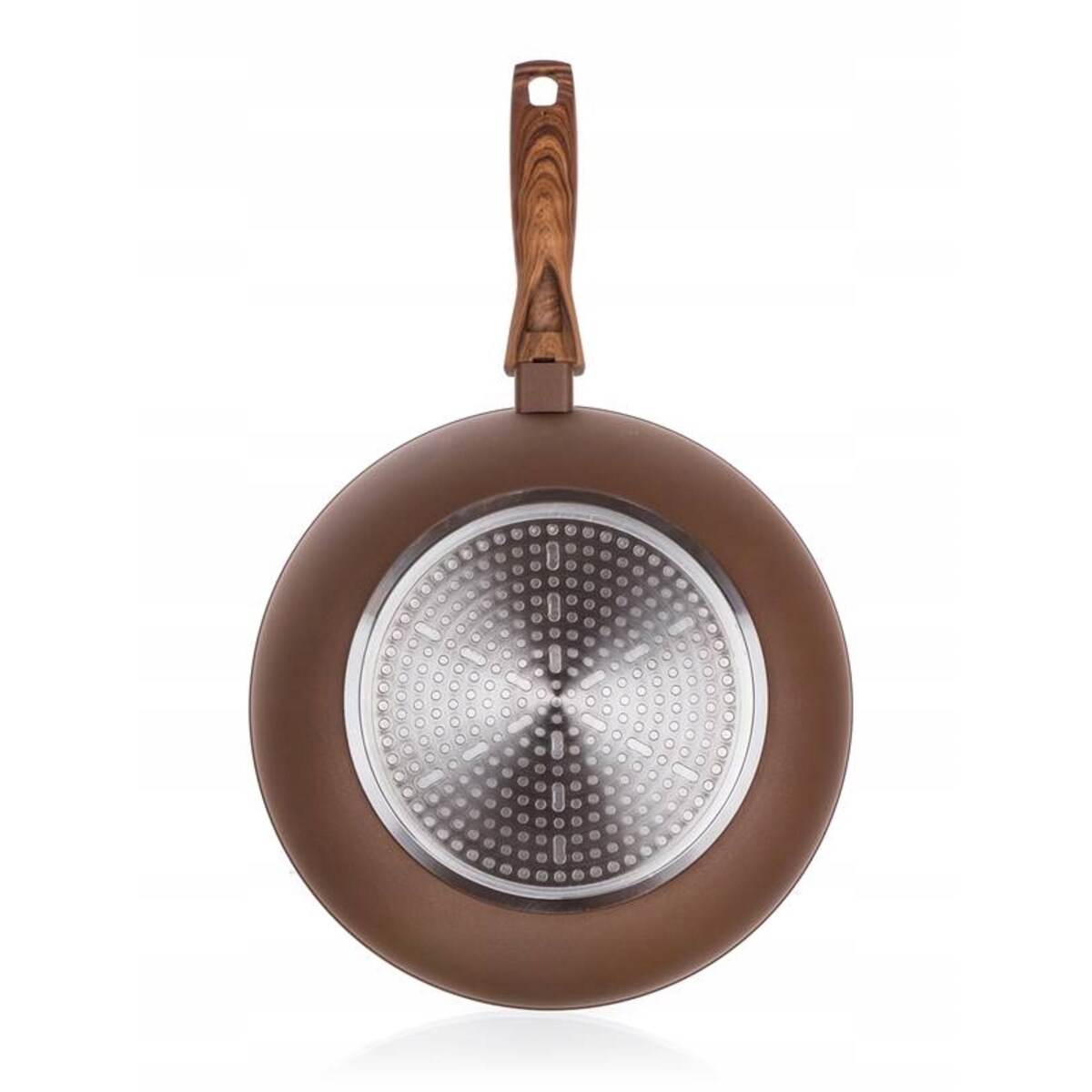 PATELNIA WYSOKA GŁĘBOKA wok 28 cm brązowa banquet aluminiowa do pieczenia