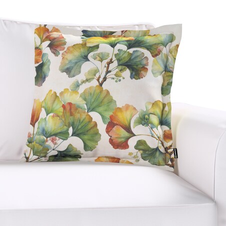 Poszewka Mona na poduszkę 45x45 wielobarwne kwiaty na białym tle