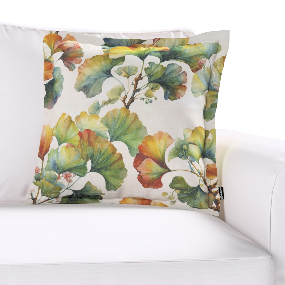 Poszewka Mona na poduszkę 45x45 wielobarwne kwiaty na białym tle