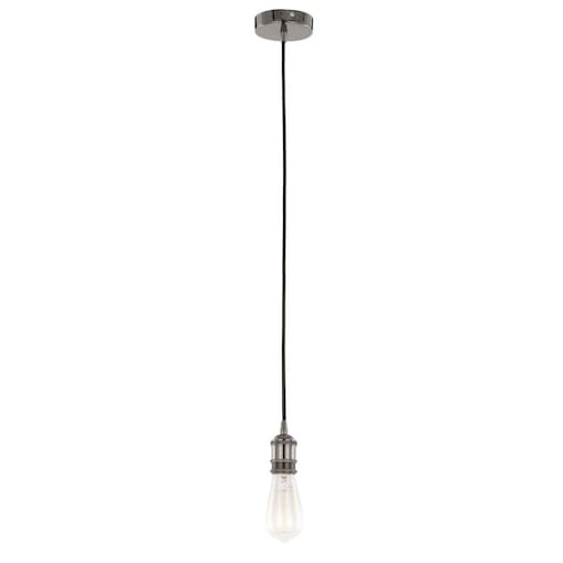 Industrialna LAMPA wisząca CLASSO DS-M-034 SHINY BLACK Italux przewód OPRAWKA metalowa ZWIS loft czarny błyszczący