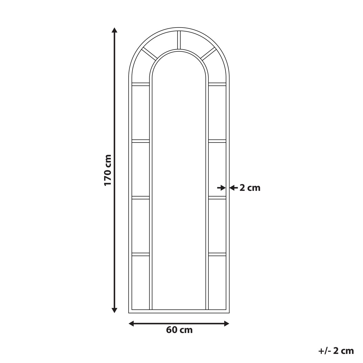 Lustro ścienne CROSSES 60 cm 170 cm Metal Czarny