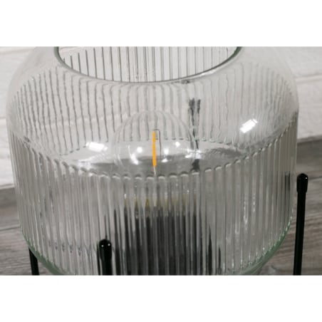 LAMPION LED na stojaku, szklany śr. 20cm
