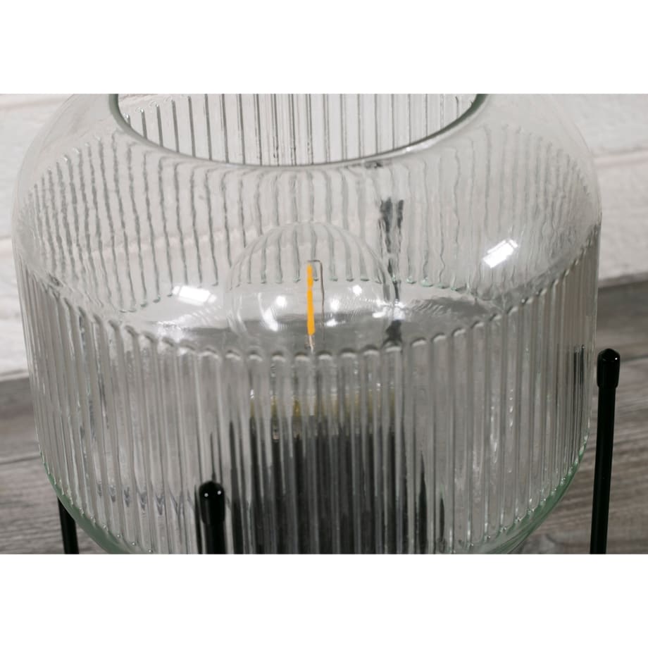 LAMPION LED na stojaku, szklany śr. 20cm