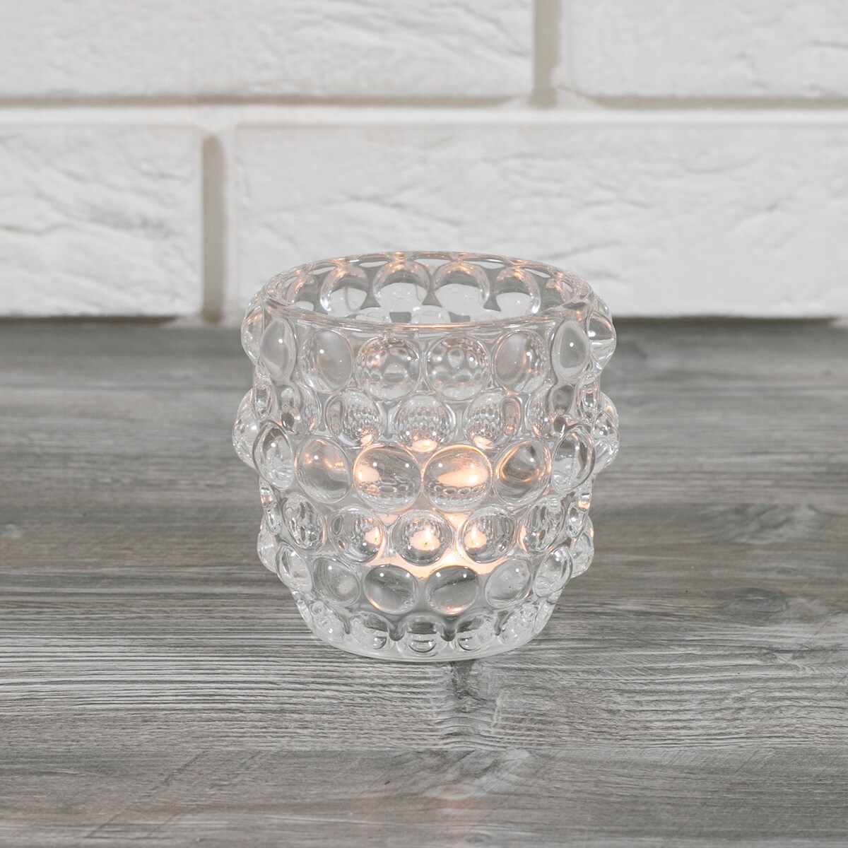 ŚWIECZNIK SIXTIES tealight przezroczysty