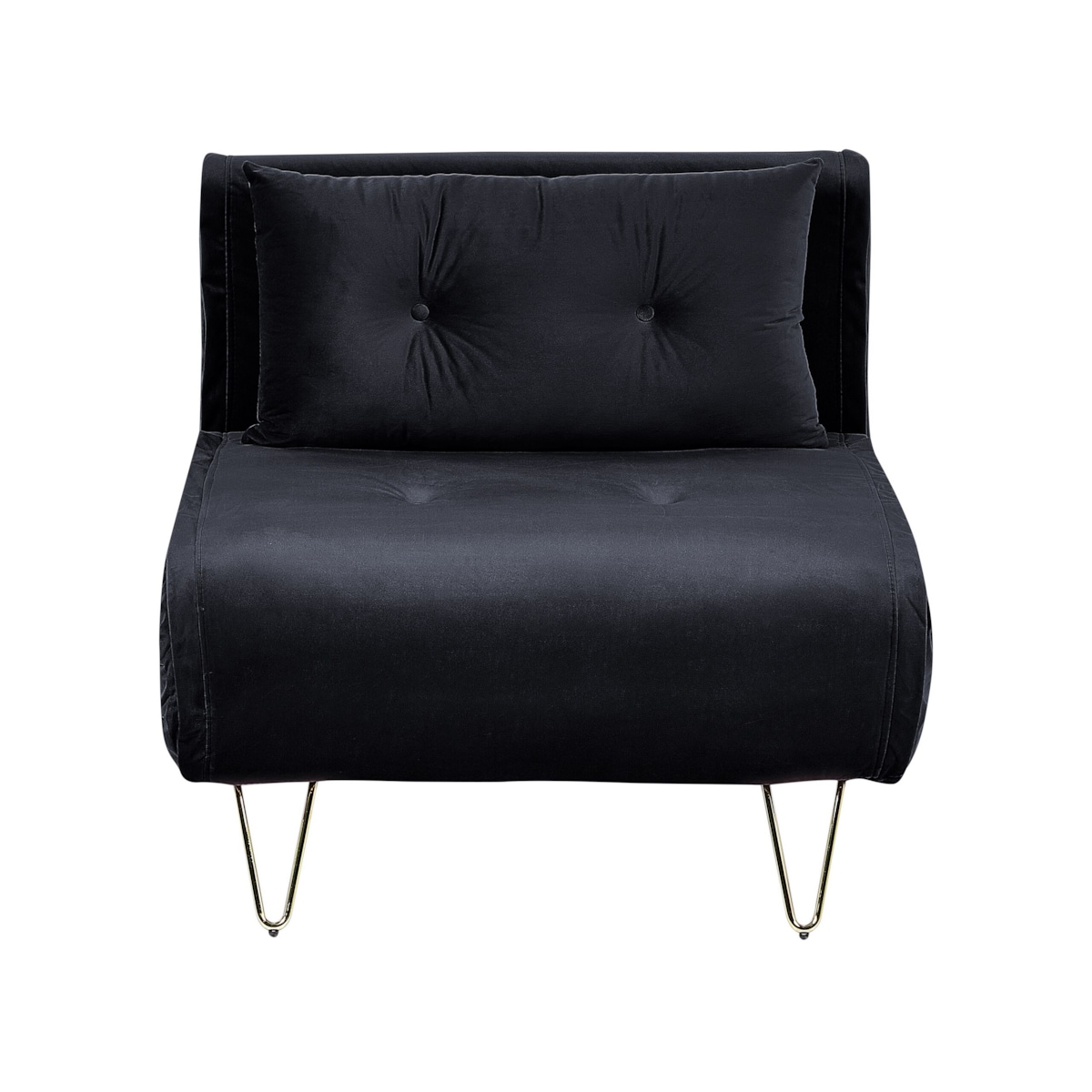 Sofa welurowa rozkładana czarna VESTFOLD