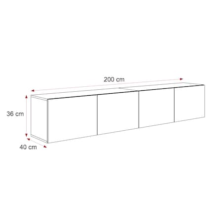 Szafka RTV BIAŁA wisząca ANGEL 100 cm z oświetleniem