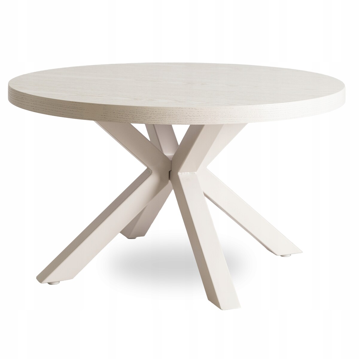 Stolik Kawowy Okrągły Mały Kaszmir Beż Skandynawski Nowoczesny Ława LINCOLN